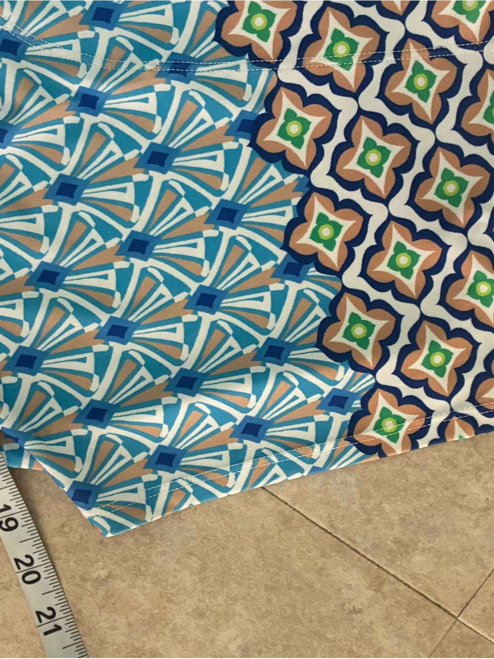 Hale Bob Blue, Green & White Geometric Tunic Dress - Picture 6 of 6
